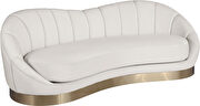 Curved elegant velvet contemporary chaise style couch by Meridian additional picture 4