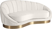 Curved elegant velvet contemporary chaise by Meridian additional picture 5