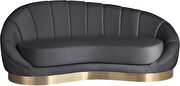 Curved elegant velvet contemporary chaise by Meridian additional picture 6