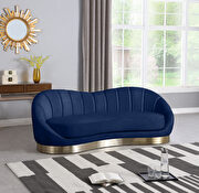 Curved elegant velvet contemporary chaise style couch by Meridian additional picture 2