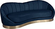 Curved elegant velvet contemporary chaise style couch by Meridian additional picture 3