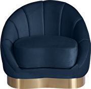 Curved elegant velvet contemporary chair by Meridian additional picture 2