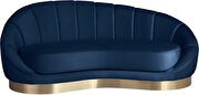 Curved elegant velvet contemporary chaise by Meridian additional picture 3