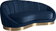 Curved elegant velvet contemporary chaise by Meridian additional picture 5