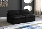 Modular 2pcs contemporary velvet couch by Meridian additional picture 3
