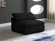 Modular armless chair in black velvet by Meridian additional picture 3