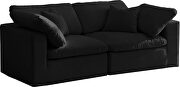 Modular 2pcs contemporary velvet couch by Meridian additional picture 2