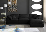 Modular 4pcs contemporary velvet sectional by Meridian additional picture 7
