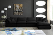 Modular 5pcs contemporary velvet sectional by Meridian additional picture 6