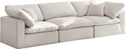 Modular 3pcs contemporary velvet couch by Meridian additional picture 2
