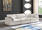 Modular 3pcs contemporary velvet couch by Meridian additional picture 3