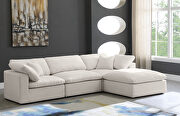 Modular 4pcs contemporary velvet sectional by Meridian additional picture 4