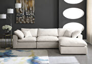 Modular 4pcs contemporary velvet sectional by Meridian additional picture 7