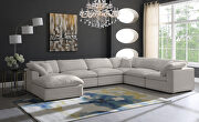 Modular 7pcs contemporary velvet sectional by Meridian additional picture 3