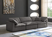 Modular 3pcs contemporary velvet couch by Meridian additional picture 5