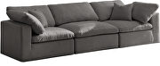 Modular 3pcs contemporary velvet couch by Meridian additional picture 6