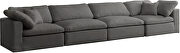 Modular 4pcs contemporary velvet couch by Meridian additional picture 6