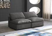 Modular 2pcs contemporary velvet couch by Meridian additional picture 6