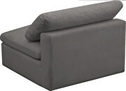 Modular armless chair in gray velvet by Meridian additional picture 2