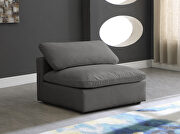 Modular armless chair in gray velvet by Meridian additional picture 3