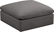 Modular gray velvet ottoman by Meridian additional picture 2