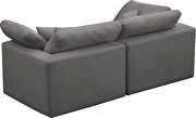 Modular 2pcs contemporary velvet couch by Meridian additional picture 2
