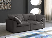 Modular 2pcs contemporary velvet couch by Meridian additional picture 5