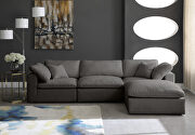 Modular 4pcs contemporary velvet sectional by Meridian additional picture 9