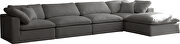 Modular 5pcs contemporary velvet sectional by Meridian additional picture 5