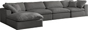 Modular 5pcs contemporary velvet sectional by Meridian additional picture 7