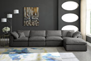 Modular 5pcs contemporary velvet sectional by Meridian additional picture 8