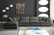 Modular 5pcs contemporary velvet sectional by Meridian additional picture 9