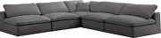 Modular 5pcs contemporary velvet sectional by Meridian additional picture 4