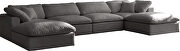Modular 6pcs contemporary velvet sectional by Meridian additional picture 5