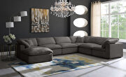 Modular 7pcs contemporary velvet sectional by Meridian additional picture 5