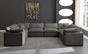 Modular 8pcs contemporary velvet sectional by Meridian additional picture 5