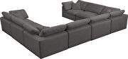 Modular 8pcs contemporary velvet sectional by Meridian additional picture 6