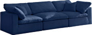 Modular 3pcs contemporary velvet couch by Meridian additional picture 7