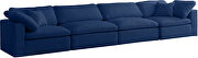 Modular 4pcs contemporary velvet couch by Meridian additional picture 7