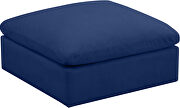 Contemporary velvet navy fabric ottoman by Meridian additional picture 3