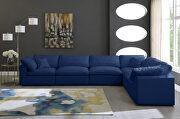 Modular 6pcs contemporary velvet sectional by Meridian additional picture 6