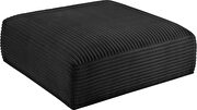 Black corduroy fabric low-profile ottoman additional photo 2 of 6