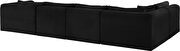 Black corduroy fabric low-profile modular 145-inch 5pcs sectional by Meridian additional picture 8