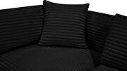 6pcs 140 inch black corduroy fabric low-profile modular sectional by Meridian additional picture 8
