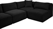 6pcs 140 inch black corduroy fabric low-profile modular sectional by Meridian additional picture 9