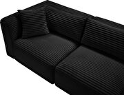 6pcs 170-inch black corduroy fabric low-profile modular sectional by Meridian additional picture 6