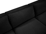6pcs 170-inch black corduroy fabric low-profile modular sectional by Meridian additional picture 7