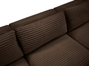 Brown 101-inch 5pcs corduroy fabric low-profile modular sectional by Meridian additional picture 8