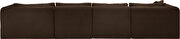 Brown 145-inch 5pcs corduroy fabric low-profile modular sectional by Meridian additional picture 6