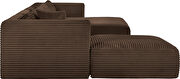 Brown 145-inch 5pcs corduroy fabric low-profile modular sectional by Meridian additional picture 7
